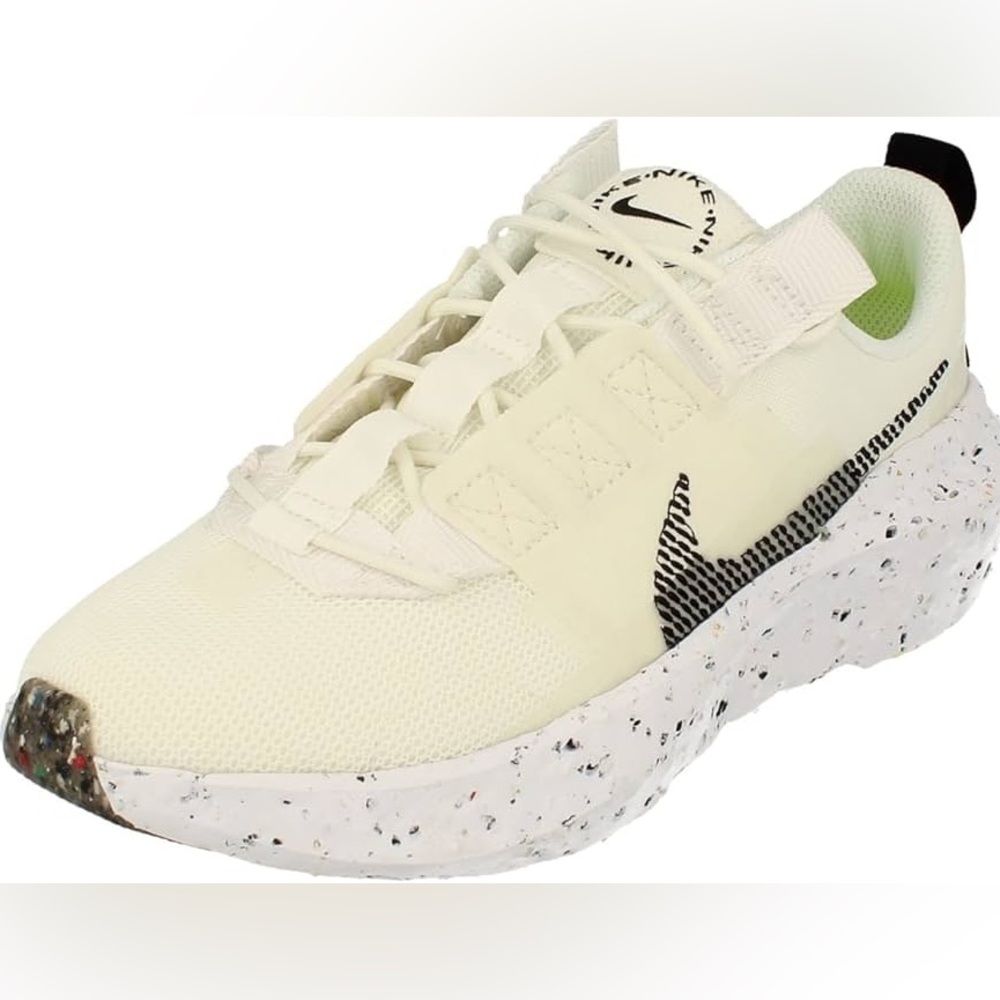 Nike Women’s Cream White crater impact sneaker with Black Swoosh